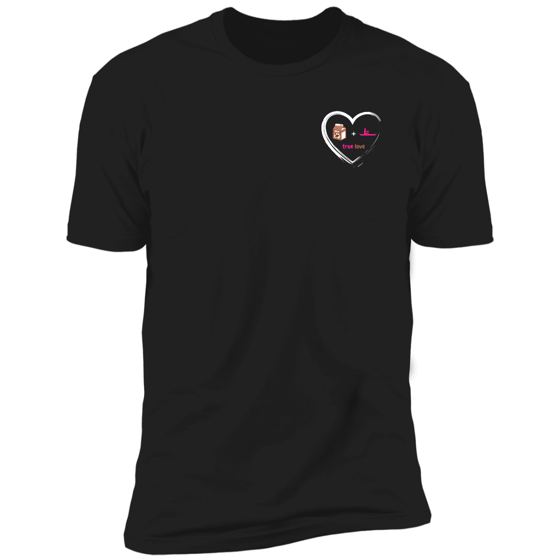 Black True Love T-Shirt with Pink and White