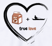 White T-Shirt with Black True Love